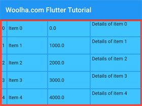 Flutter - Table - Full Code