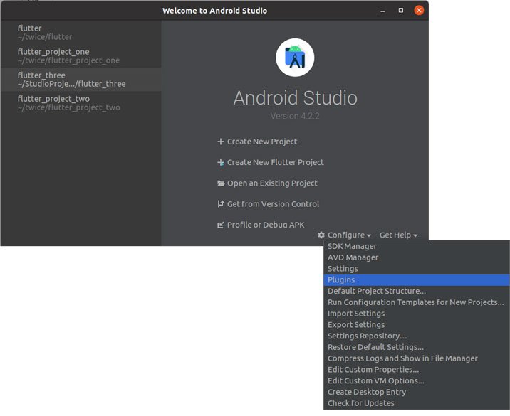 Flutter - Create Project - Android Studio Welcome Popup
