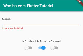Flutter - Text Field -UnderlineInputBorder - Error