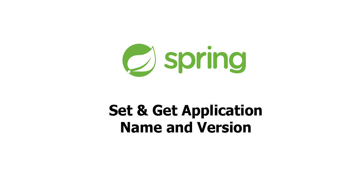 Spring Boot - Set & Get Application Name and Version